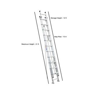 Werner 24 ft. Aluminum D-Rung Extension Ladder with 300 lbs. Load Capacity Type IA Duty Rating D1524-2