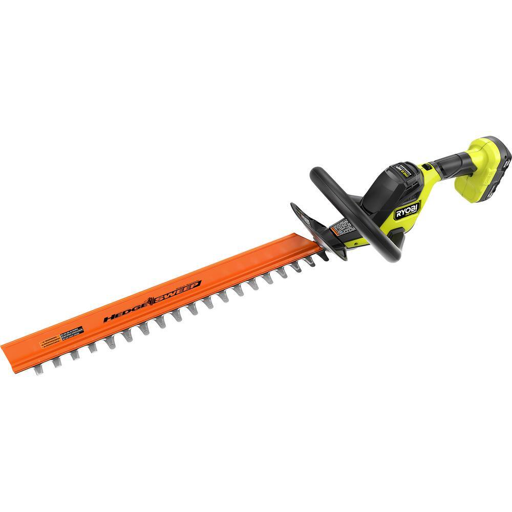 RYOBI ONE+ HP 18V Brushless 22 in. Cordless Battery Hedge Trimmer with 2.0 Ah Battery and Charger P2680