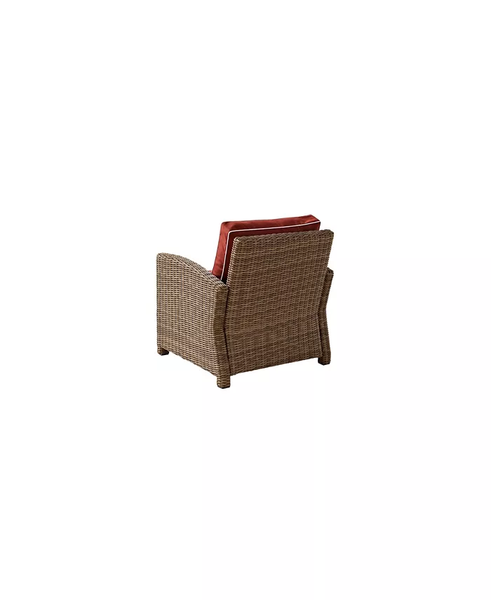 Crosley Bradenton Outdoor Wicker Arm Chair With Cushions