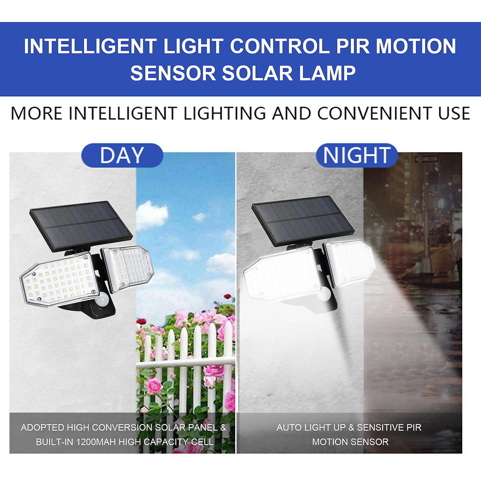 100 Leds Split Type Solar Light Pir Motion S-ensor Outdoor Wall Lamp Sensitive Lighting Control/ 3 Diverse Lighting Modes Effects/ Ip65 Water Resistan