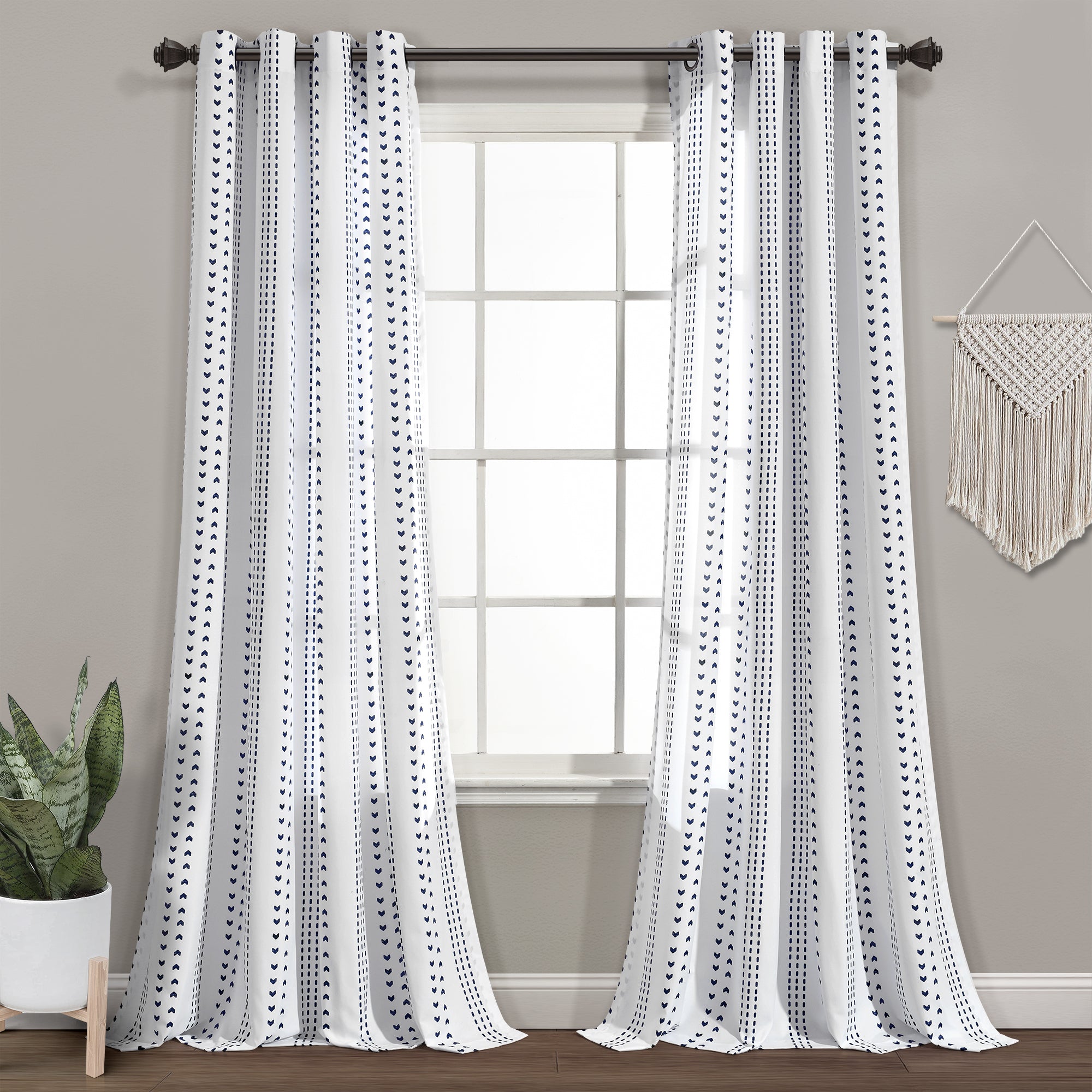 Hygge Stripe Window Curtain Panel Set