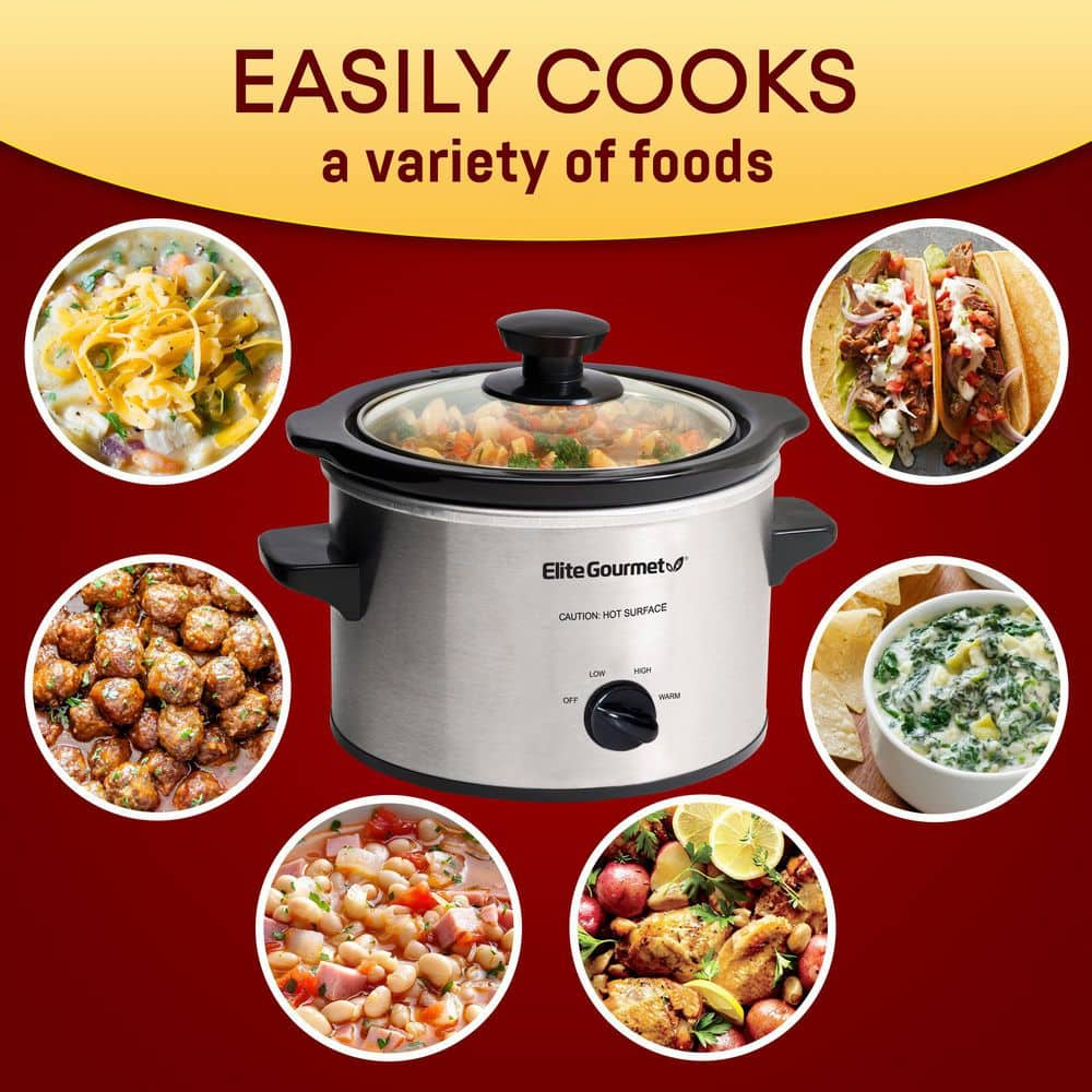 Elite Gourmet Gourmet 1.5 Qt. Stainless Steel Mini Slow Cooker MST-250XS