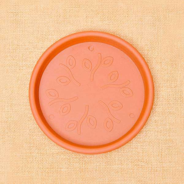 9.6 inch (24 cm) Round Plastic Plate for 9 inch (23 cm) , 10 inch (25 cm) Grower Pots (Terracotta Color) (set of 6)