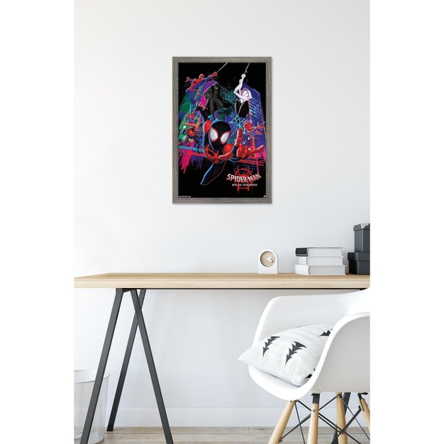 Trends International Marvel Cinematic Universe Spider man Into The Spider verse Group Framed Wall Poster Prints