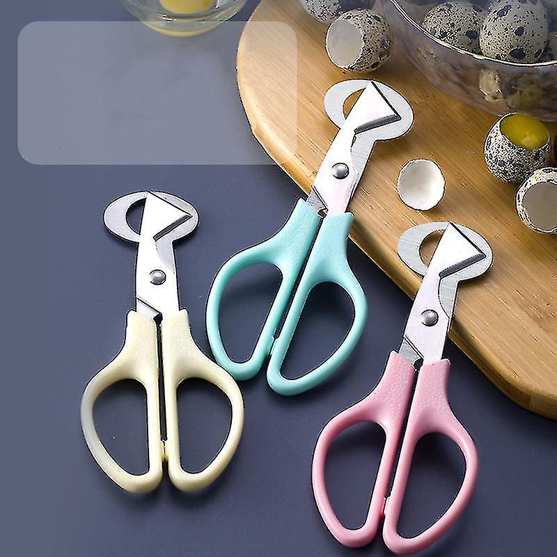 Stainless Steel Quail Egg Cutter Bird Egg Scissors Tool (beige) 2 Pieces