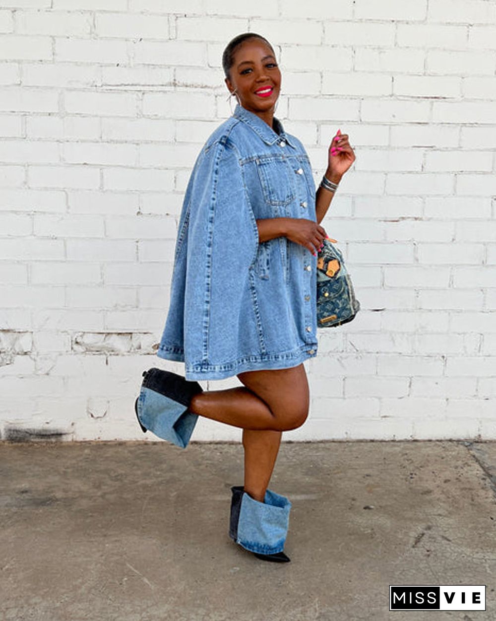 Denim Poncho jacket