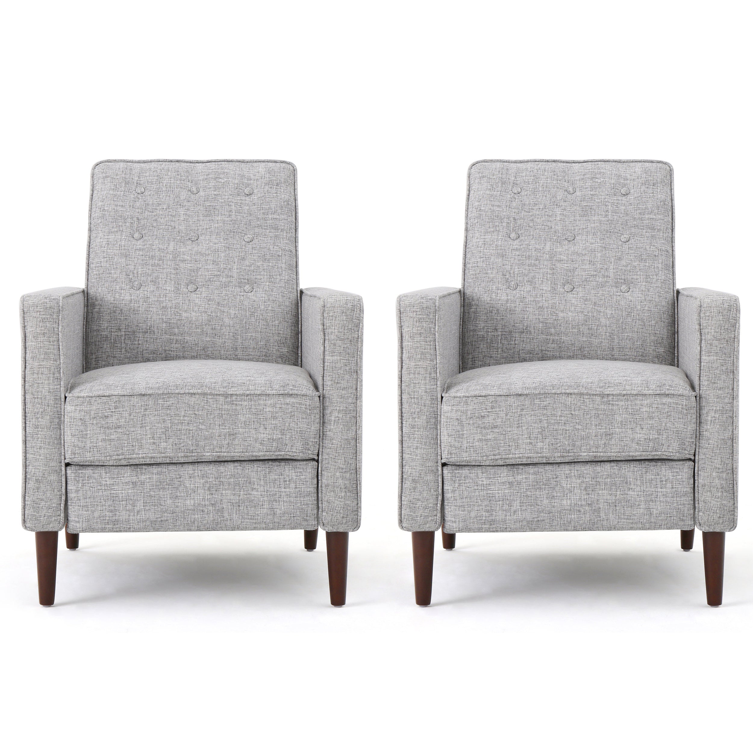 Marston Mid Century Modern Fabric Recliner (Set of 2)