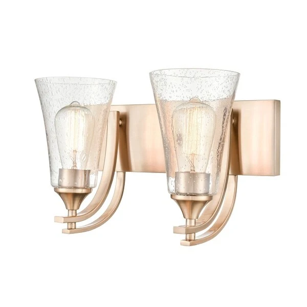 Millennium Lighting Natalie 2 Light Bathroom Vanity Fixture with Clear Seeded Glass Shades