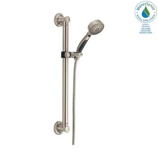 Delta Traditional Decorative ADA 9-Spray Patterns 1.75 GPM 3.75 in. Wall Mount Handheld Shower Head in Stainless 51900-SS