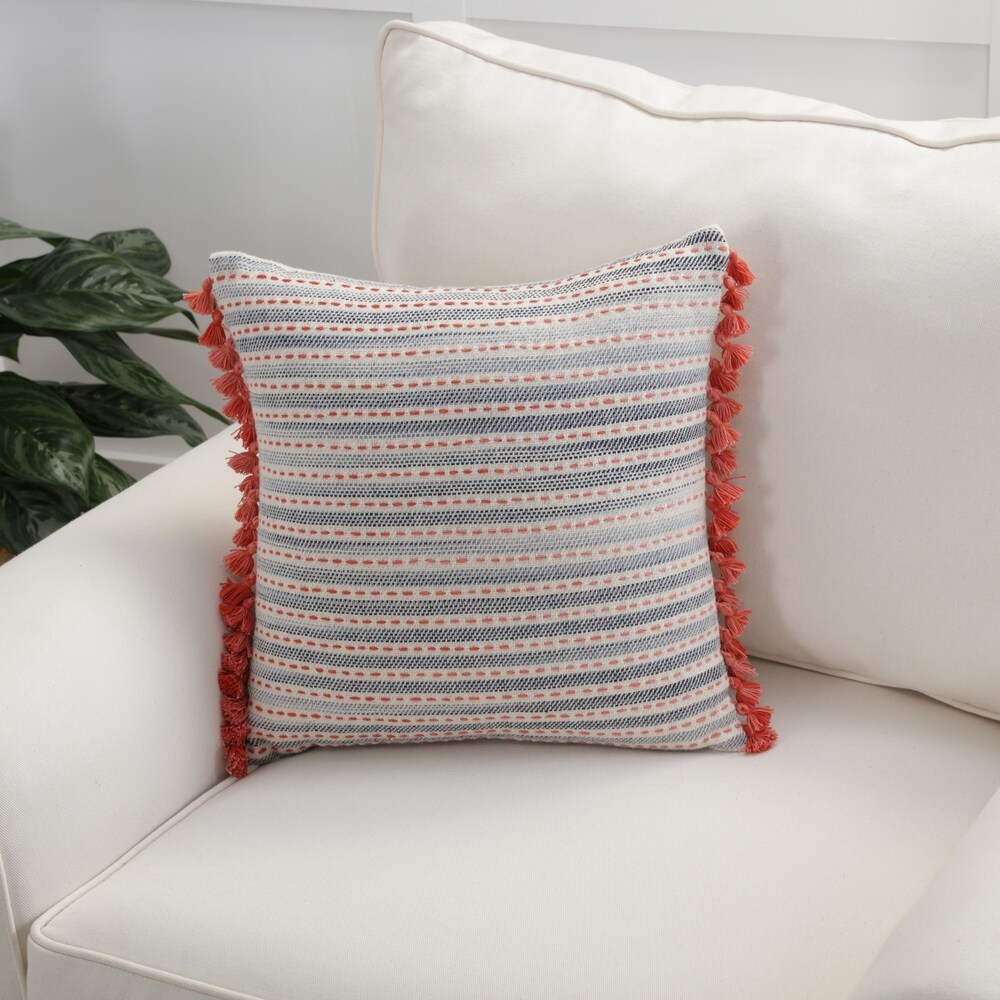 Pillow Perfect Ombre Coastal Stripe 16.5 inch Throw Pillow