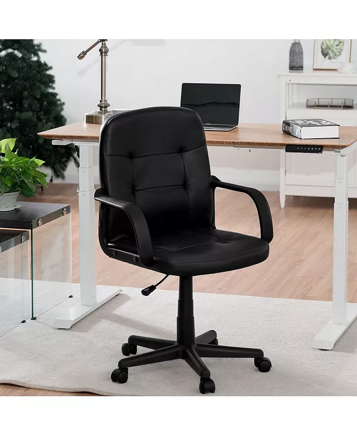 Costway Ergonomic Mid-Back Executive Office Chair Swivel Computer Desk