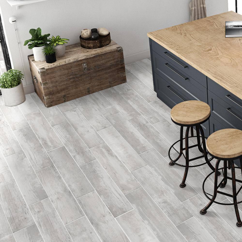 Florida Tile Home Collection Alaskan Powder Light Gray 8 in. x 36 in. Matte Porcelain Floor and Wall Tile (13.6 sq. ft.Case) CHDEALS108X36