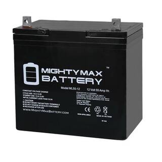 MIGHTY MAX BATTERY 12V 55AH Battery for Merits Vision Super (P327P327-2) Power Chair - 2 Pack MAX3436607