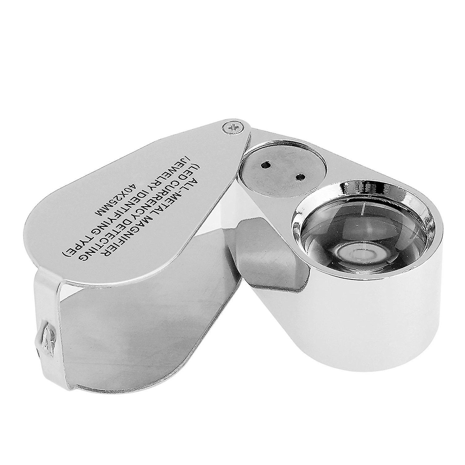 40x Led Illuminated Jeweler Loupe， Wide Range Scope， Eye Magnifying Glass， Good For Garden， Jewelry， Antiques， Coins， Rocks， Stamps， Hobbies， Watches