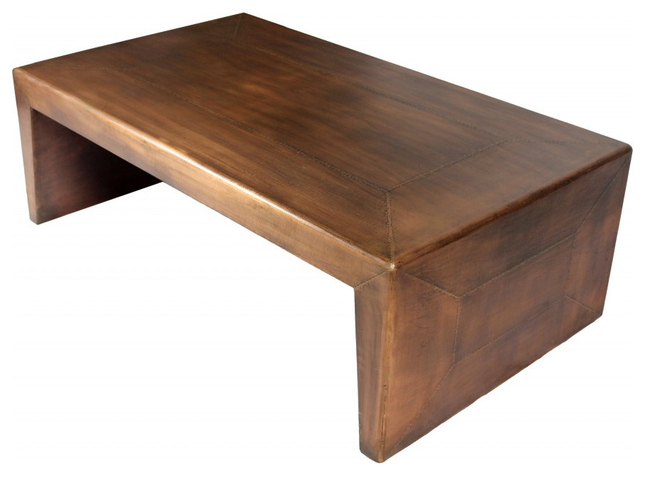 Modern Copper Tone Coffee Table   Contemporary   Coffee Tables   by UStradeENT LLC  Houzz