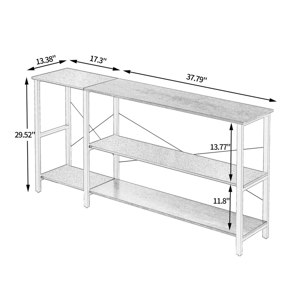 Rustic Brown Retro Black Linen Console Table  Easy Iron   MDF Assembly