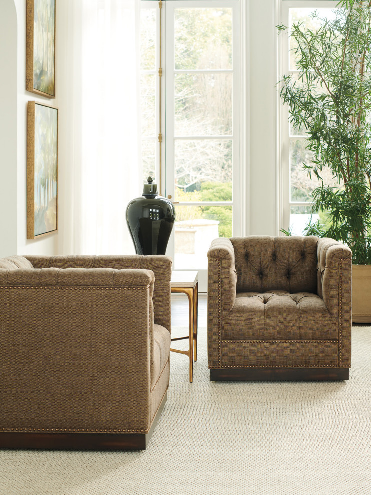 Fremont Swivel Chair   Armchairs And Accent Chairs   by Lexington Home Brands  Houzz