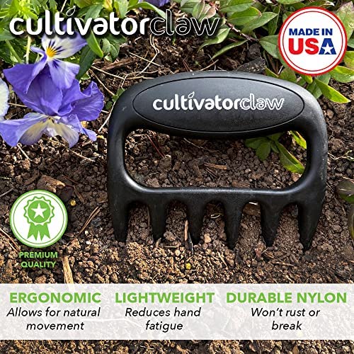 Bear Paws Cultivator Claw - Ergonomic Gardening Tools - Hand Held Garden Tool - Hand Rake - Strong Nylon Weeder - Manual Weeding, Aerating, Cultivating…