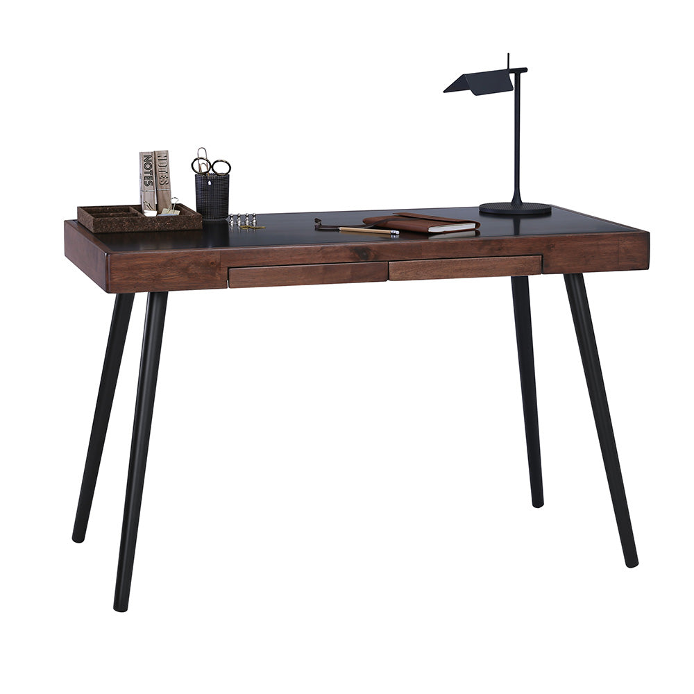 RETH Study Desk 120cm - Walnut & Black