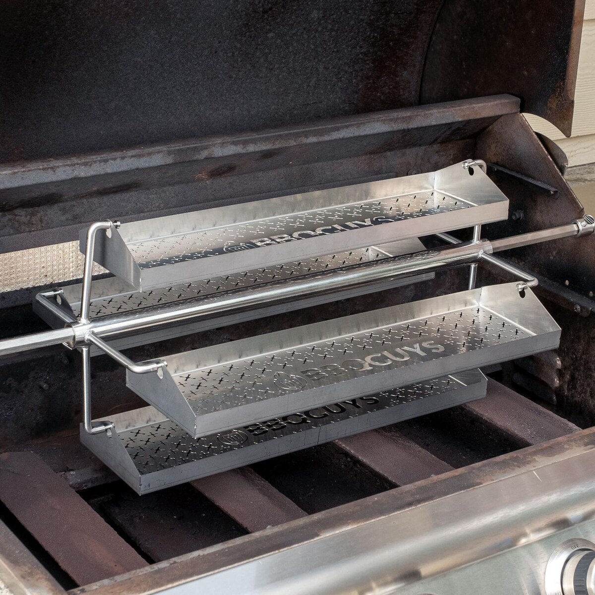 Universal Rotating Grill Rotisserie Rib Trays (4)