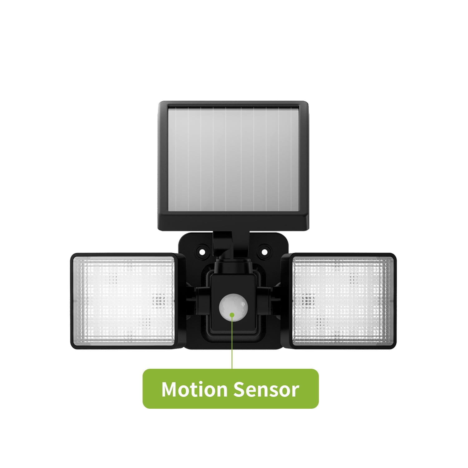 LED Solar Motion Sensor Light Outdoor， Solar Flood Lights with 2 Adjustable Light Panels， IP65 Waterproof Security Light