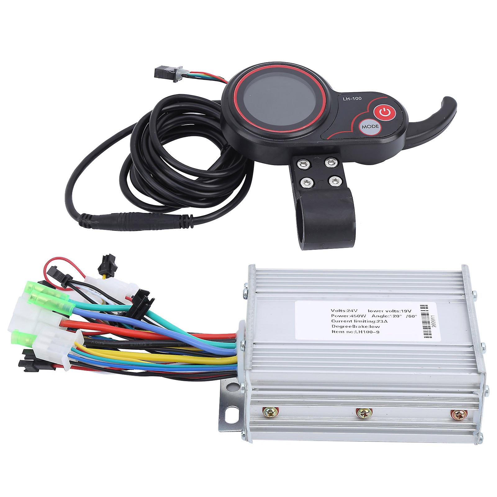 Lh100 24v Electric Scooter Motor Controller Ebike 2 In1 Lcd Display Thumb Shifter 450w