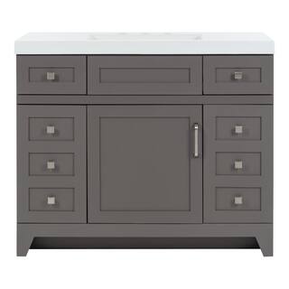 Home Decorators Collection Rosedale 42 in. W x 18.75 in. D Bath Vanity in Taupe Gray with Cultured Marble Vanity Top in White with White Sink RD42P2-TG