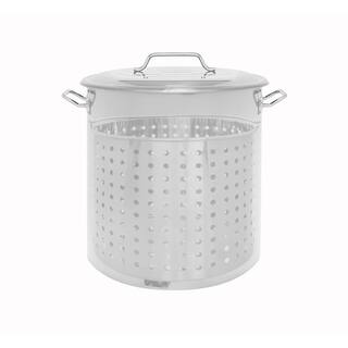 Concord 120 Quarts Stainless Steel Stock Pot with Steamer Basket NS120-BAK