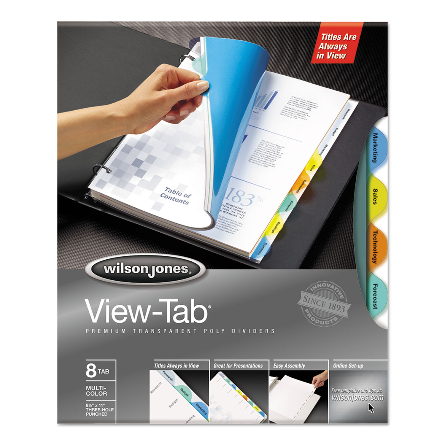 Round View-Tab Transparent Index Dividers by Wilson Jonesandreg; WLJ55063