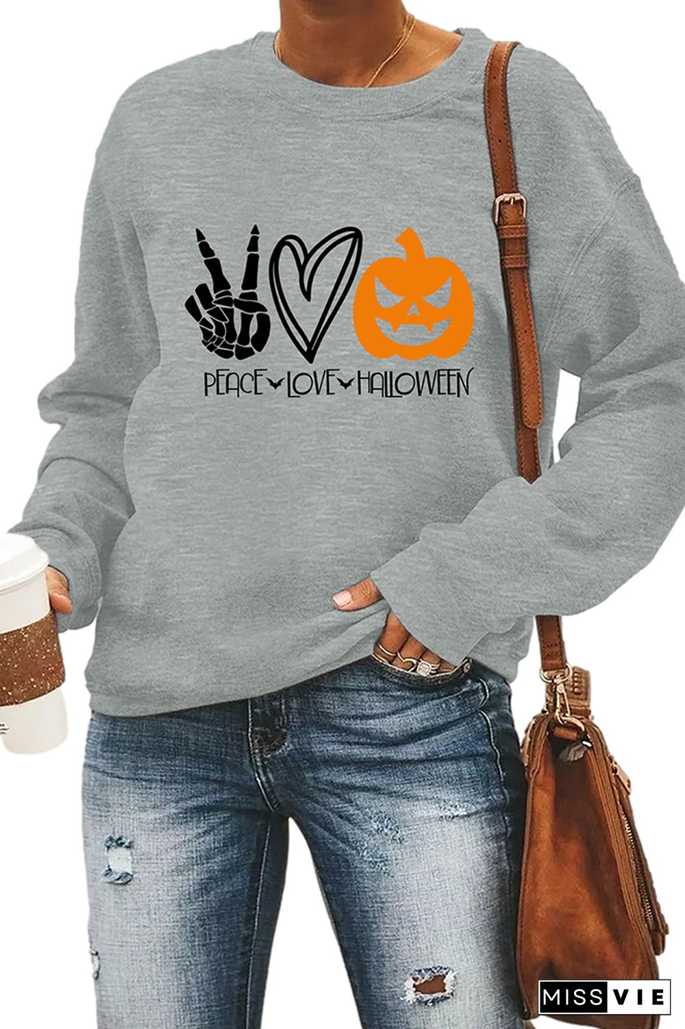 Peace Love Halloween Sweatshirt Wholesale