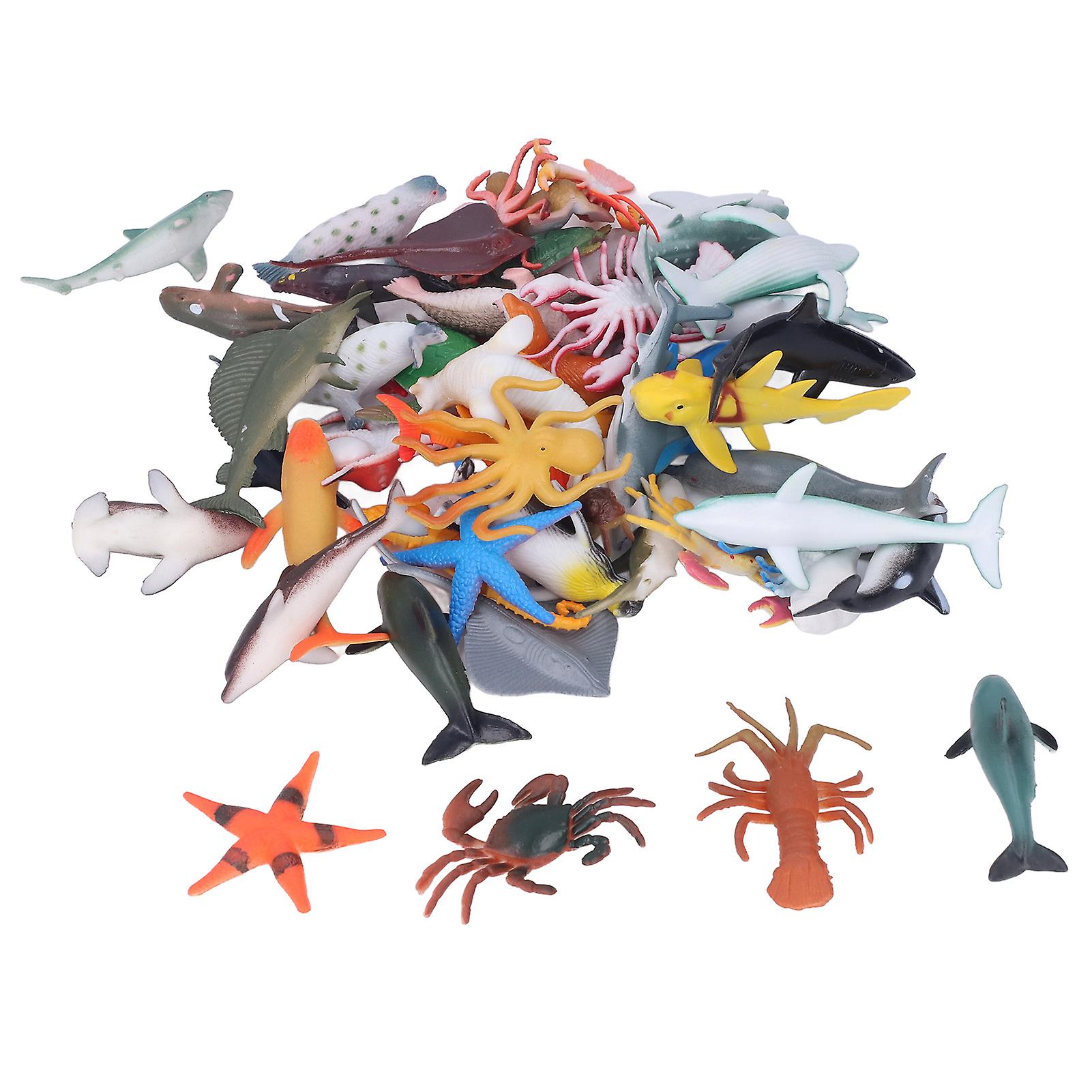 48pcs Sea Animals Toys Safe Harmless Plastic Educational Mini Size Ocean Series Miniature Toys For 4 To 6 Years Old