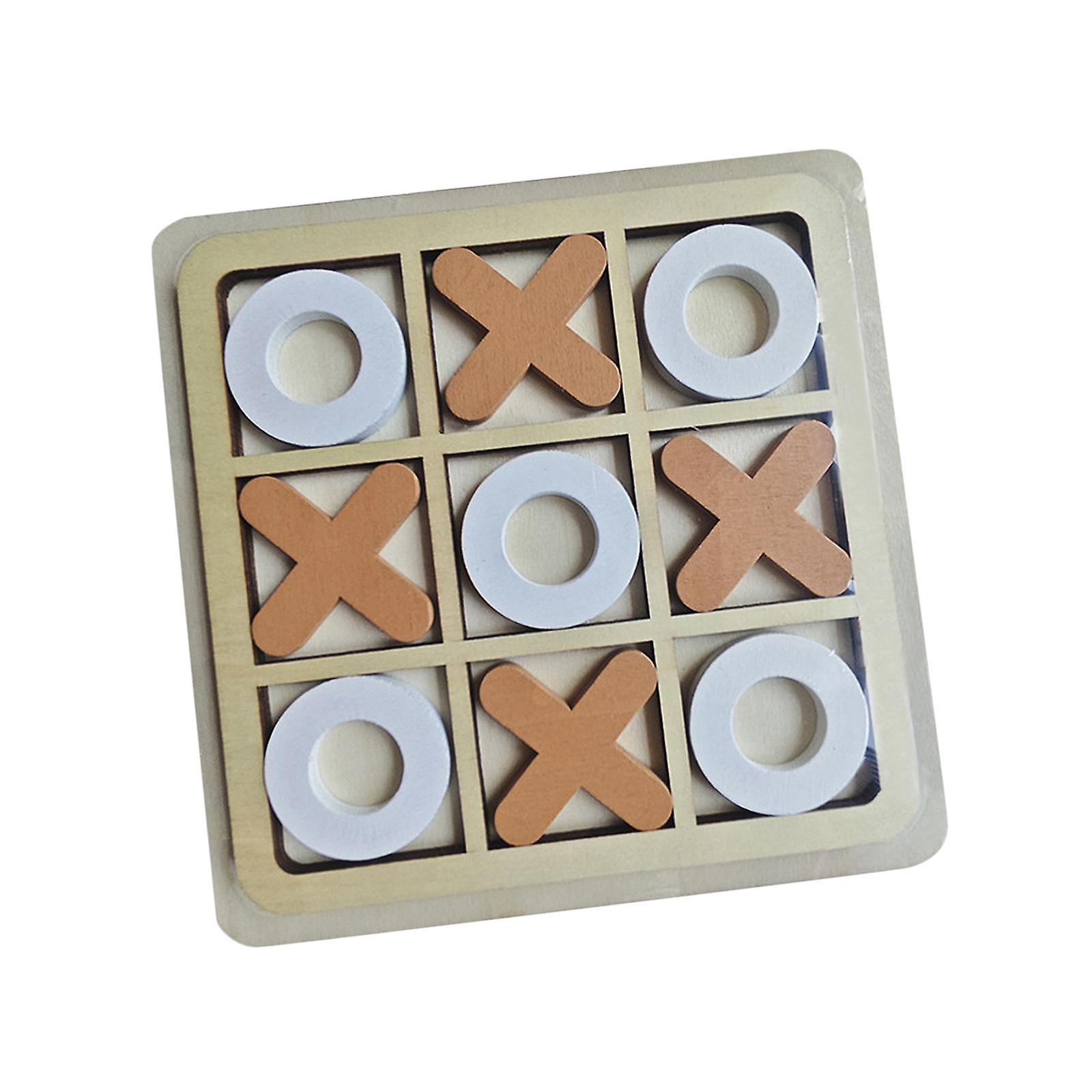 Tic Tac Toe Board Game For Adults And Family Night Activity Educational Toys Coffee White