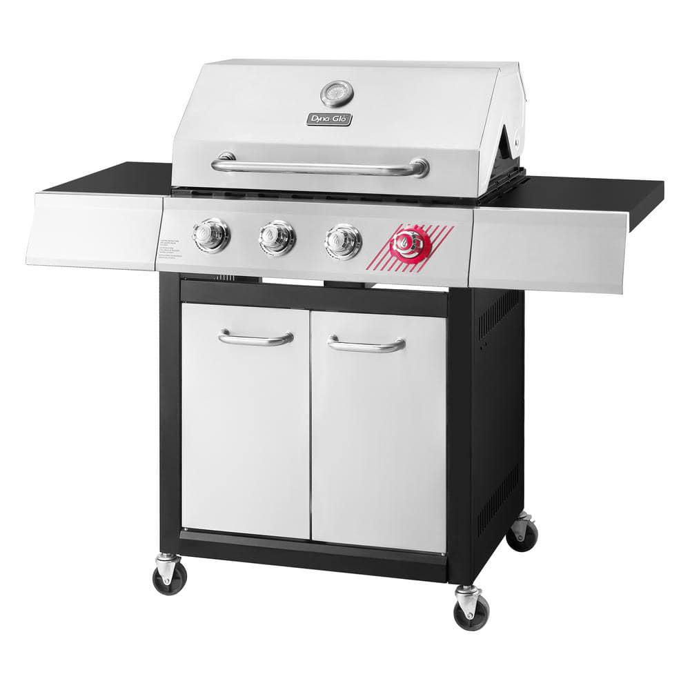 DynaGlo 4Burner Propane Gas Grill in Stainless Steel with TriVantage Multifunctional Cooking System