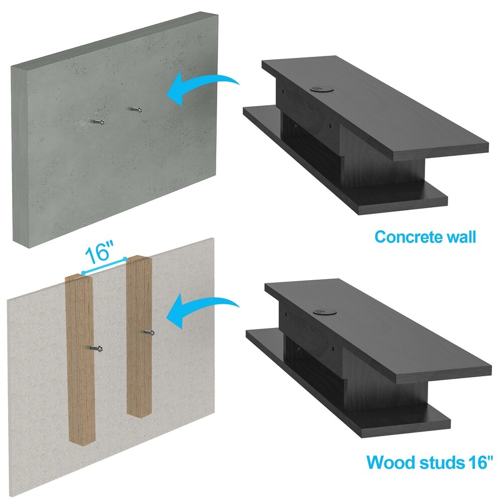 Floating Wall Mounted TV Stand Component Shelf   49.7