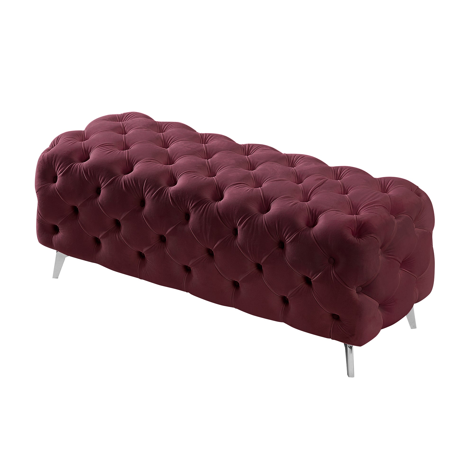 Sportaza Button-Tufted Bench, Upholstered Footrest Stool Accent Bench for Entryway Living Room Bedroom.