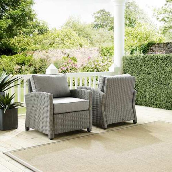 Bradenton Outdoor Wicker Armchair Set ， Set of Two