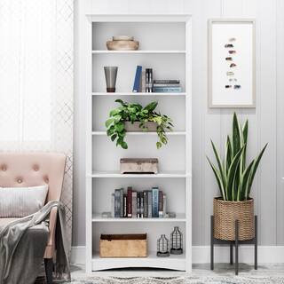 Prepac Home Office 31.5 in. in Wide White 6-Shelf Standard Bookcase WDL-3277-K