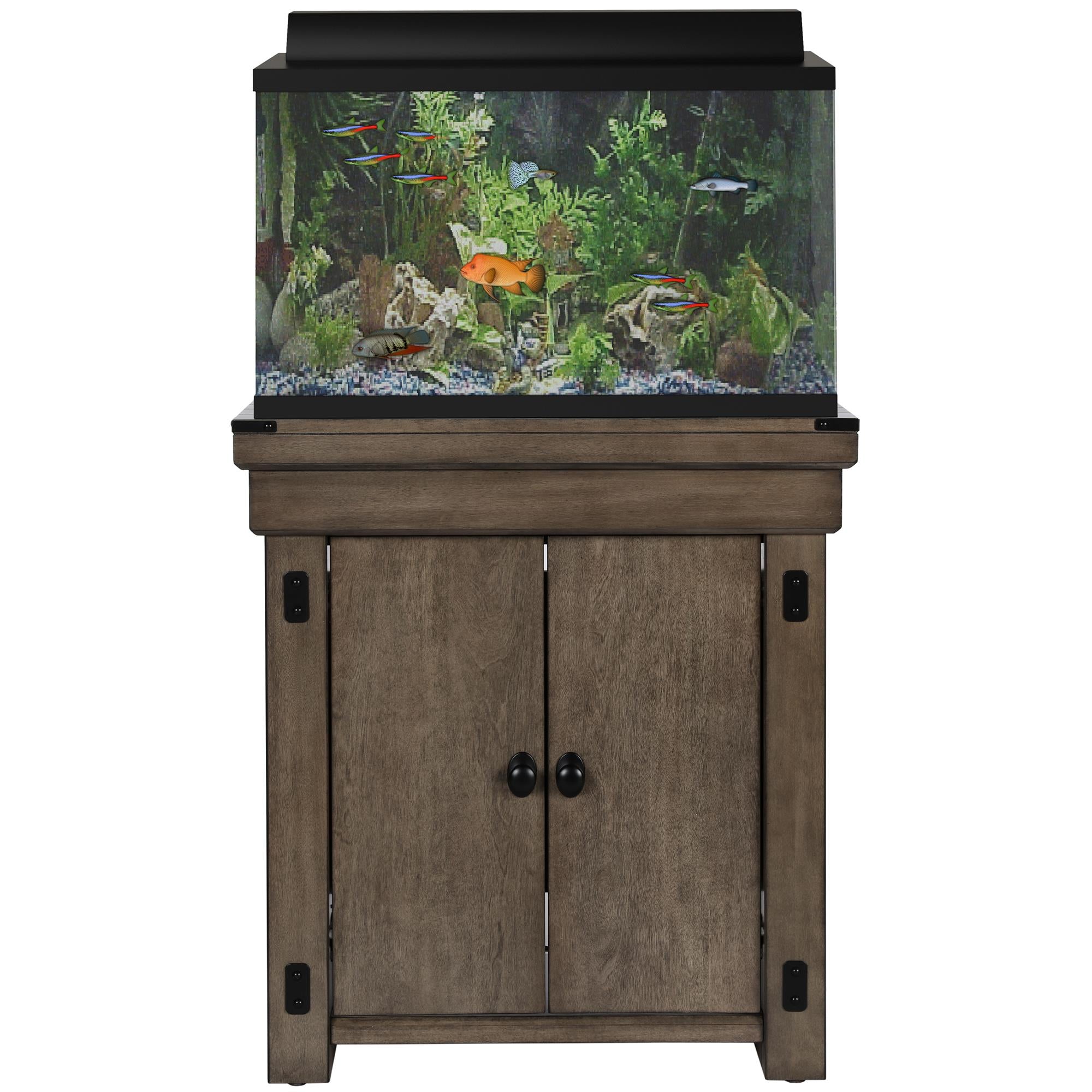 Flipper by Ollie and Hutch Wildwood 20 Gallon Aquarium Stand， Rustic Gray