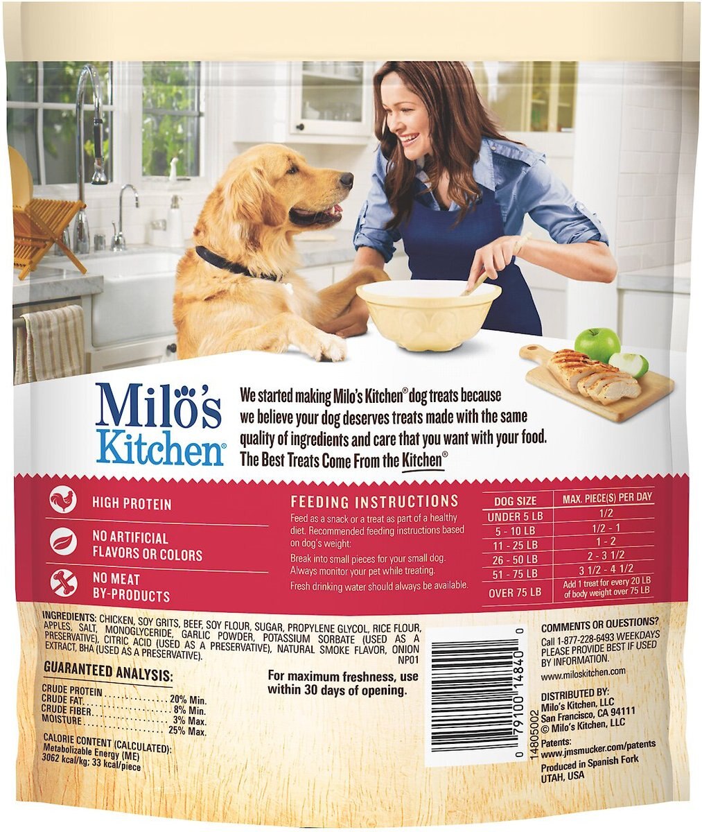 Milo's Kitchen Chicken and Apple Sausage Slices Dog Treats