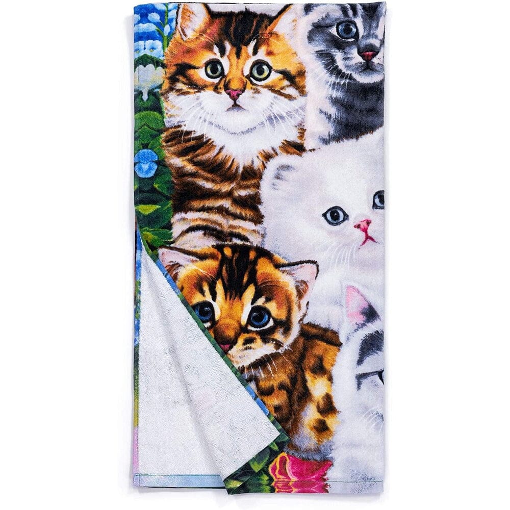 Kitten Collage Super Soft Plush Cotton Beach Bath Pool Towel by Jenny Newland