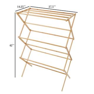 Lavish Home 14.25 in. x 27.5 in. Bamboo Wooden Garment Rack HW0500008