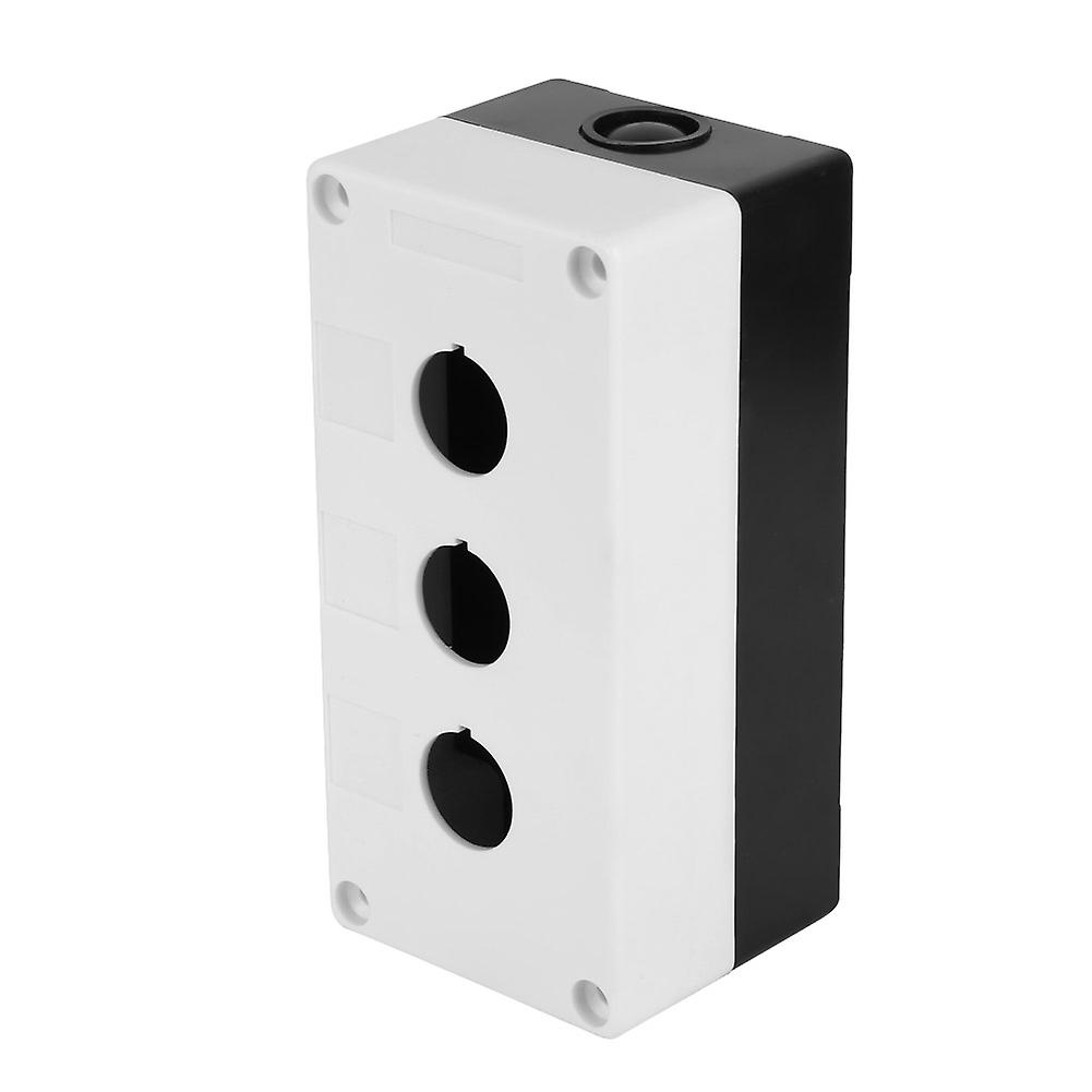 Bx3 22mm Three Hole Push Button Switch Control Protective Box Case Waterproof (white)