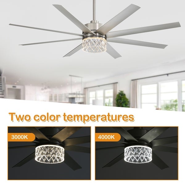 65 In LED Ceiling Fan with Light and Remote Control(Brushed Nickel) Shopping - The Best Deals on Ceiling Fans | 41561557