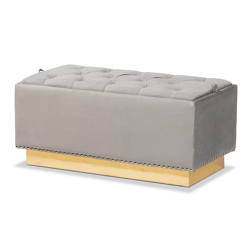 Baxton Studio Powell Tufted Storage Ottoman