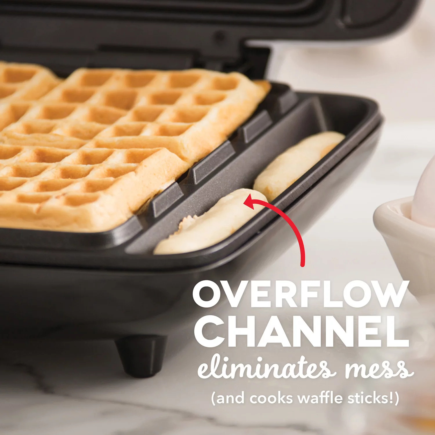 DASH No-Drip Belgian Waffle Maker: Waffle Iron 1200W + Waffle Maker Machine - Aqua