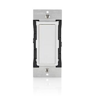 Leviton Decora Smart No-Neutral 15 Amp Rocker Light Switch Requires MLWSB Wi-Fi Bridge White R02-DN15S-1RW