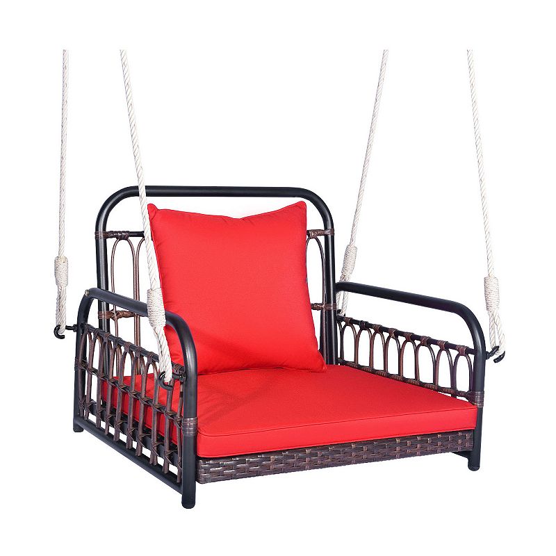 Patio Rattan Porch Swing Hammock Chair With Seat Cushion