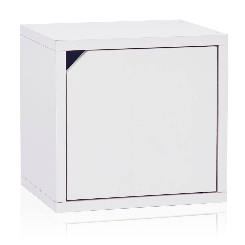 Way Basics 12.6 in. H x 13.4 in. W x 11.2 in. D White Recycled Materials 1-Cube Organizer C-DCUBE-WE