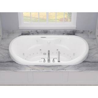 Universal Tubs Ruby Waterfall Diamond Series 5.9 ft. Center Drain Rectangular Drop-in Whirlpool and Air Bath Tub in White HD4170IFDLX