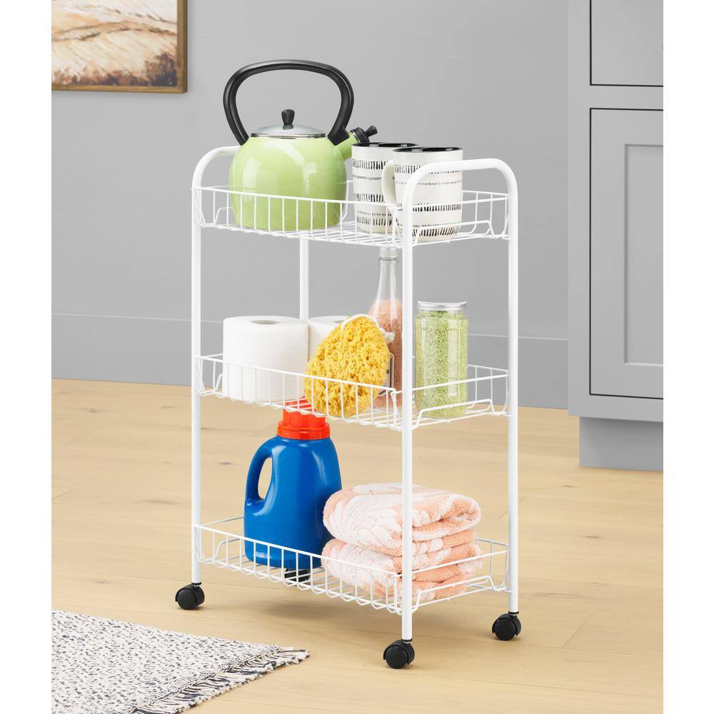 Whitmor Steel 4-Wheeled Cart in White 6023-10262-SIOC